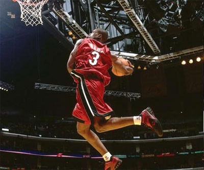dwyane wade getting dunked on. His vicious dunk against the