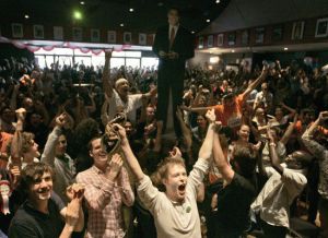 Obama supporters celebrate in Sidney, Australia